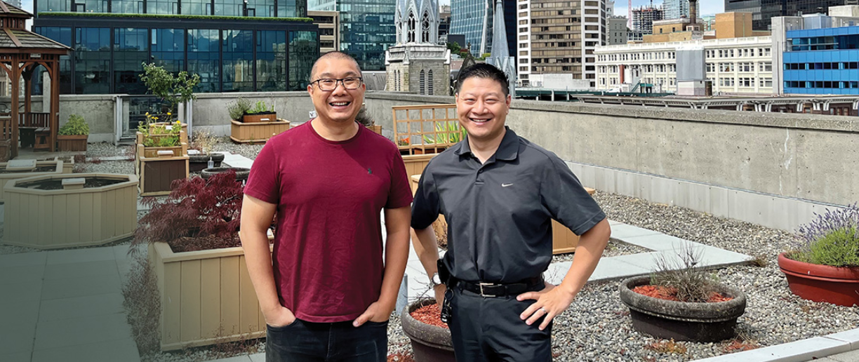 Caseworker and chaplain Andy Cuong Hy (left) with Alvin Chong